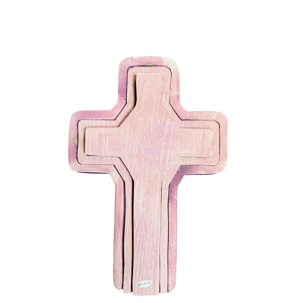 3 Pc Christian Religious Cross Heavenly Holy Spirit Dove Starburst 3 Colors Wood